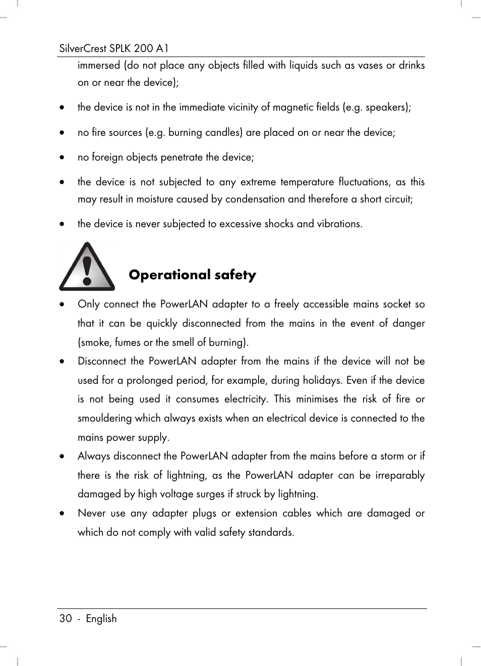 Operational safety | Silvercrest SPLK 200 A1 User Manual | Page 32 / 74