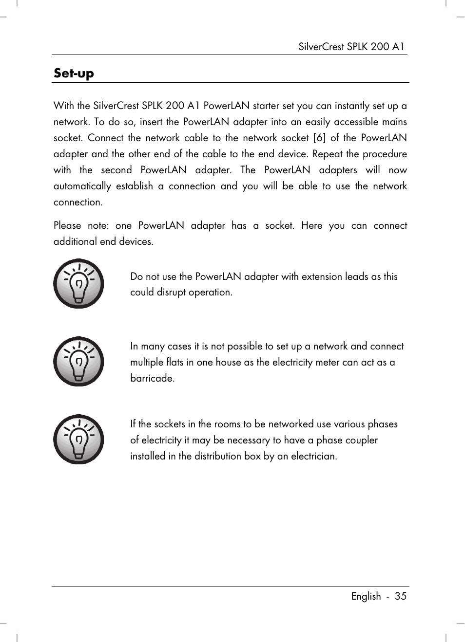 Set-up | Silvercrest SPLK 200 A1 User Manual | Page 37 / 74