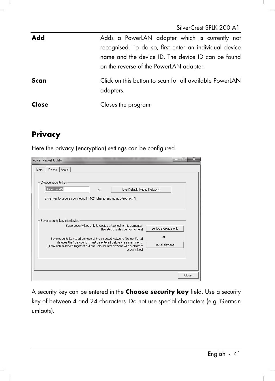 Privacy | Silvercrest SPLK 200 A1 User Manual | Page 43 / 74