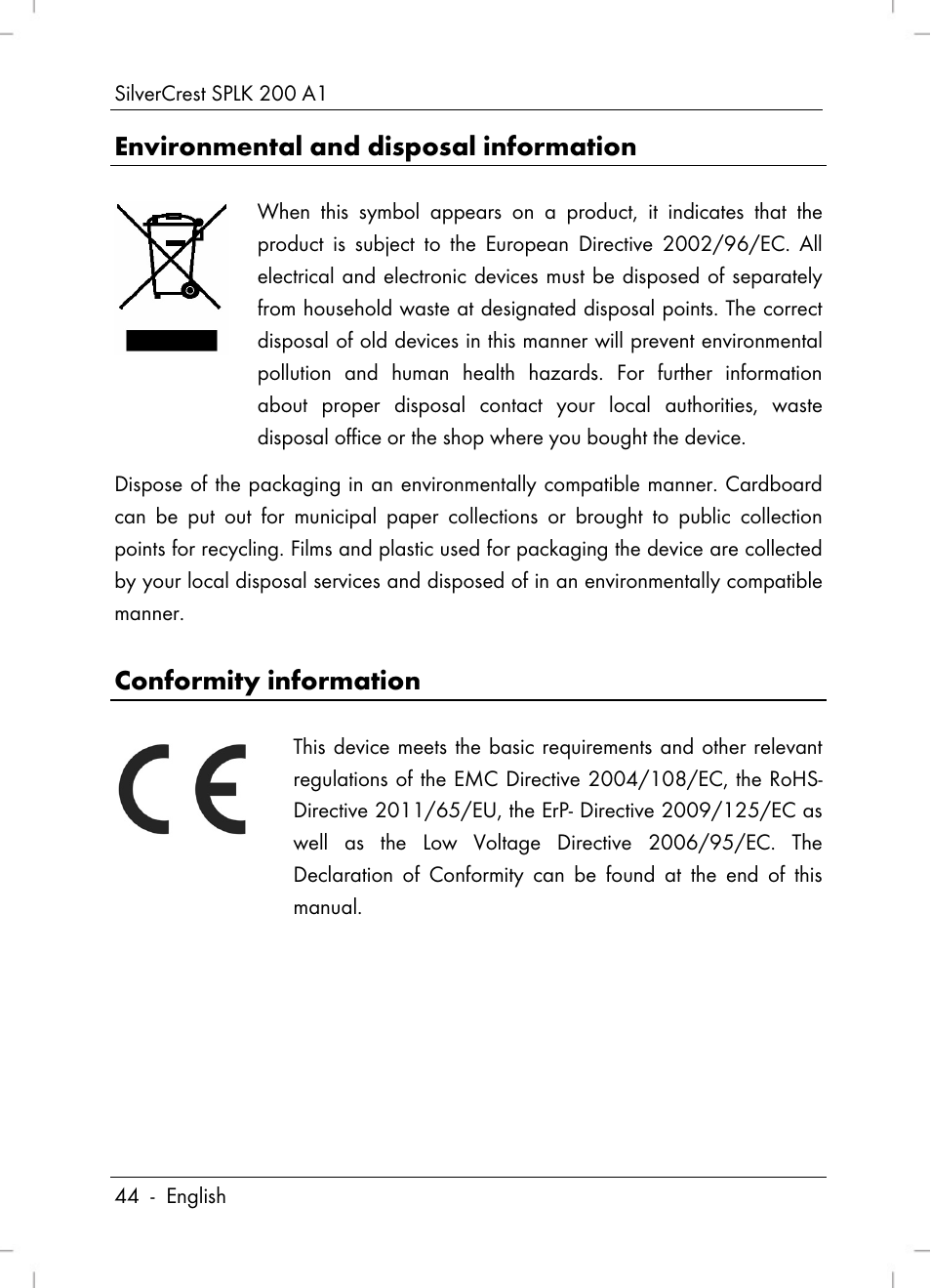 Silvercrest SPLK 200 A1 User Manual | Page 46 / 74