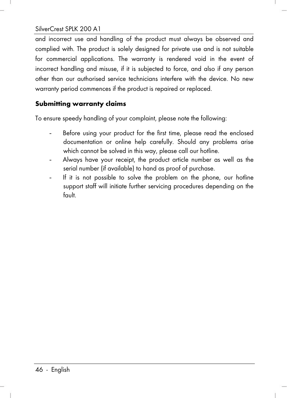 Silvercrest SPLK 200 A1 User Manual | Page 48 / 74
