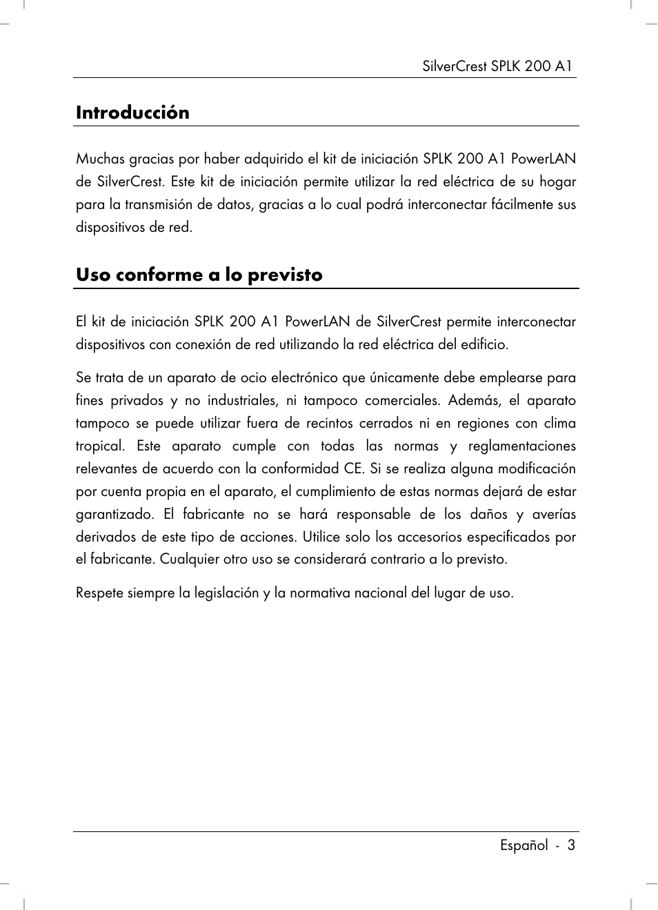 Introducción, Uso conforme a lo previsto | Silvercrest SPLK 200 A1 User Manual | Page 5 / 74