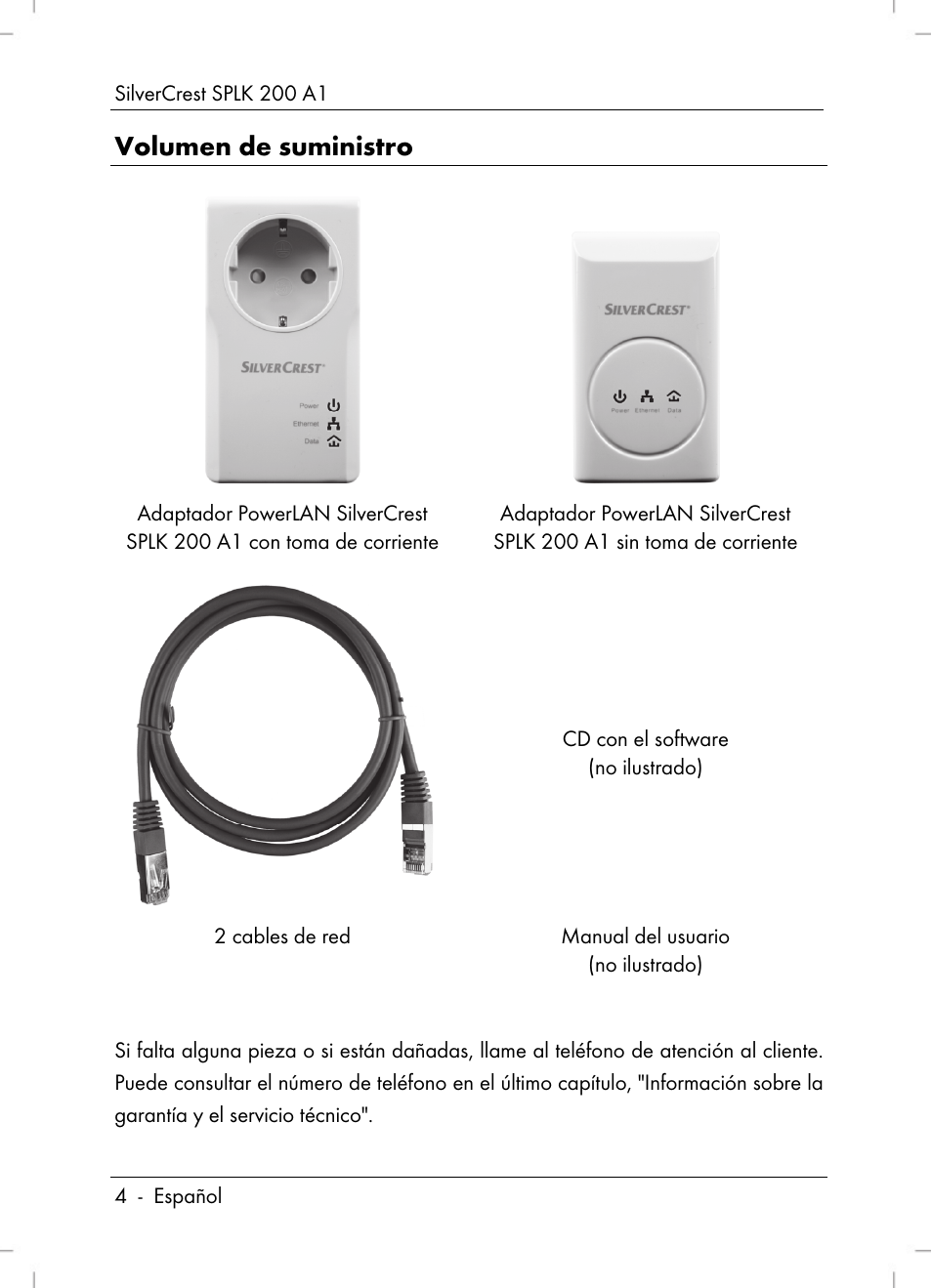 Volumen de suministro | Silvercrest SPLK 200 A1 User Manual | Page 6 / 74