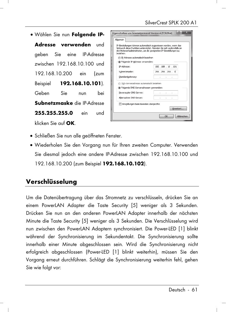 Verschlüsselung | Silvercrest SPLK 200 A1 User Manual | Page 63 / 74