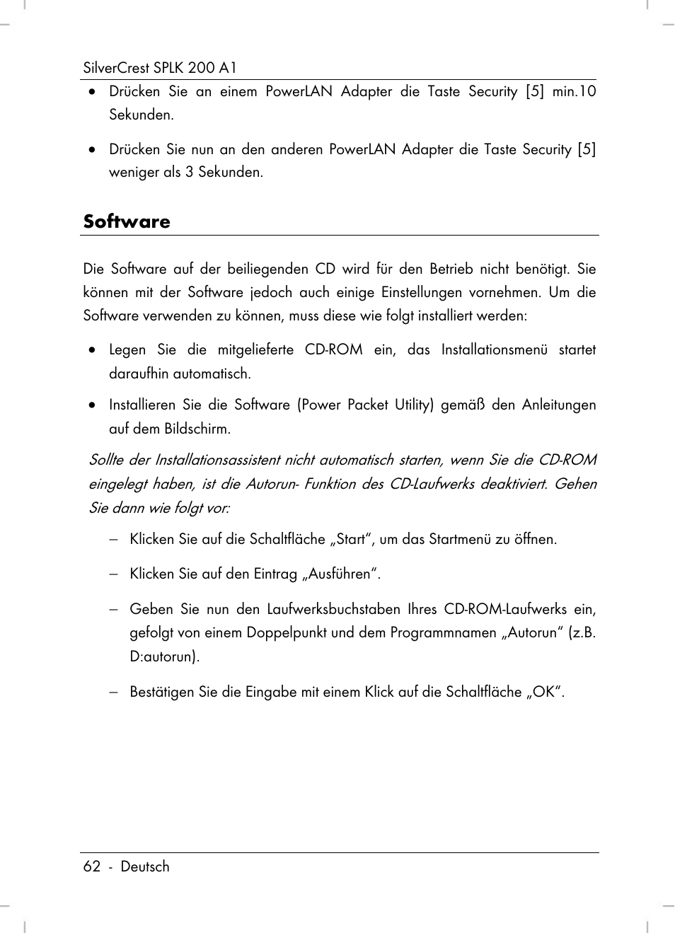 Software | Silvercrest SPLK 200 A1 User Manual | Page 64 / 74