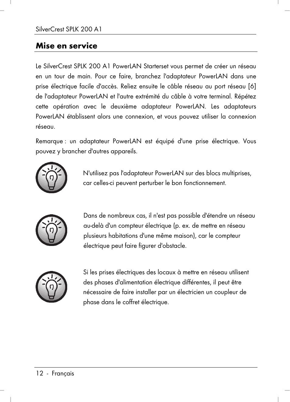Mise en service | Silvercrest SPLK 200 A1 User Manual | Page 14 / 74