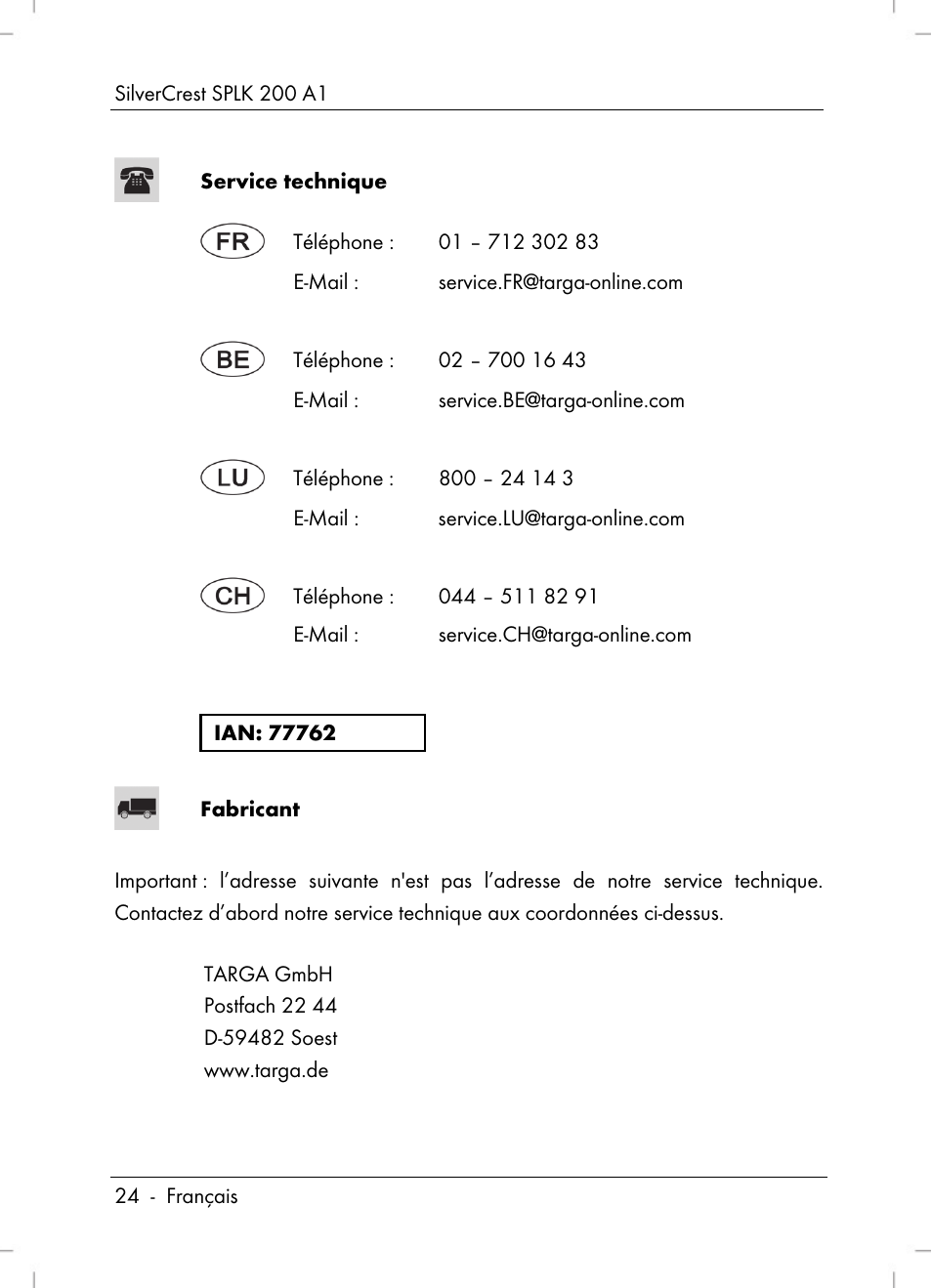 Silvercrest SPLK 200 A1 User Manual | Page 26 / 74
