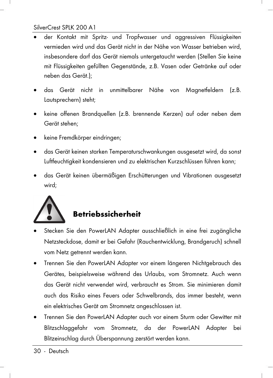 Betriebssicherheit | Silvercrest SPLK 200 A1 User Manual | Page 32 / 74