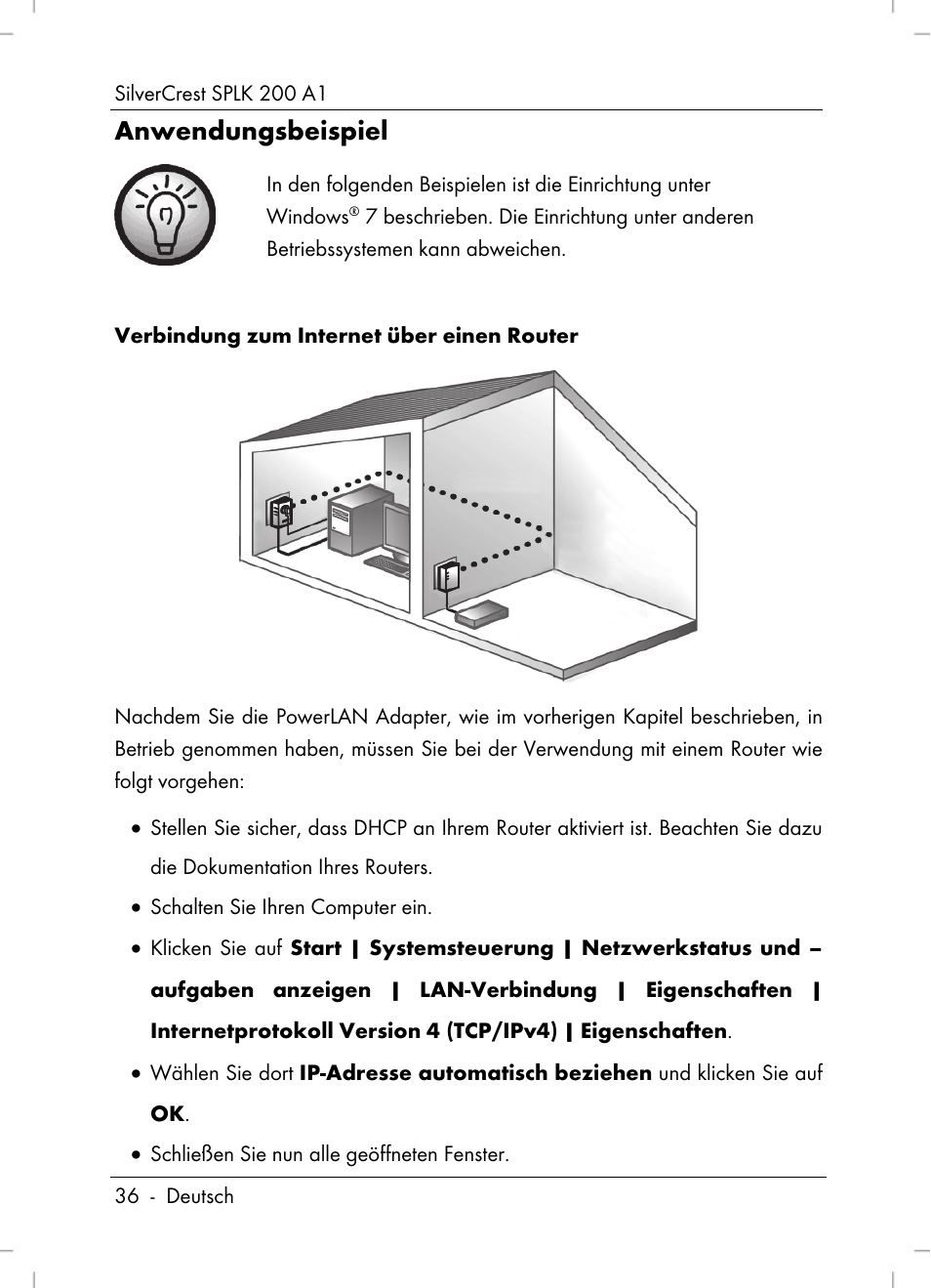 Anwendungsbeispiel | Silvercrest SPLK 200 A1 User Manual | Page 38 / 74