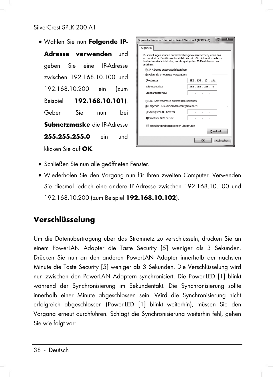 Verschlüsselung | Silvercrest SPLK 200 A1 User Manual | Page 40 / 74
