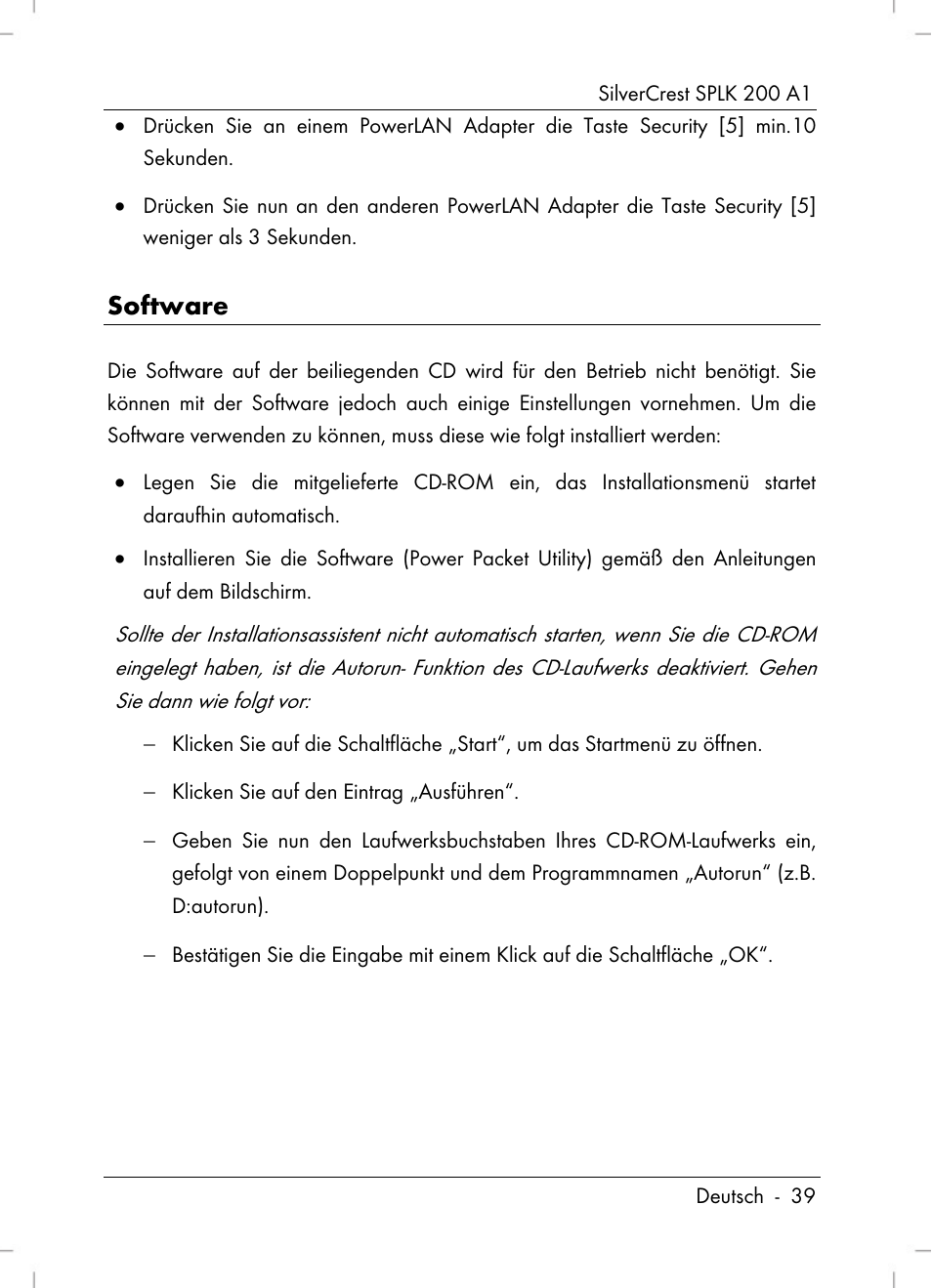 Software | Silvercrest SPLK 200 A1 User Manual | Page 41 / 74