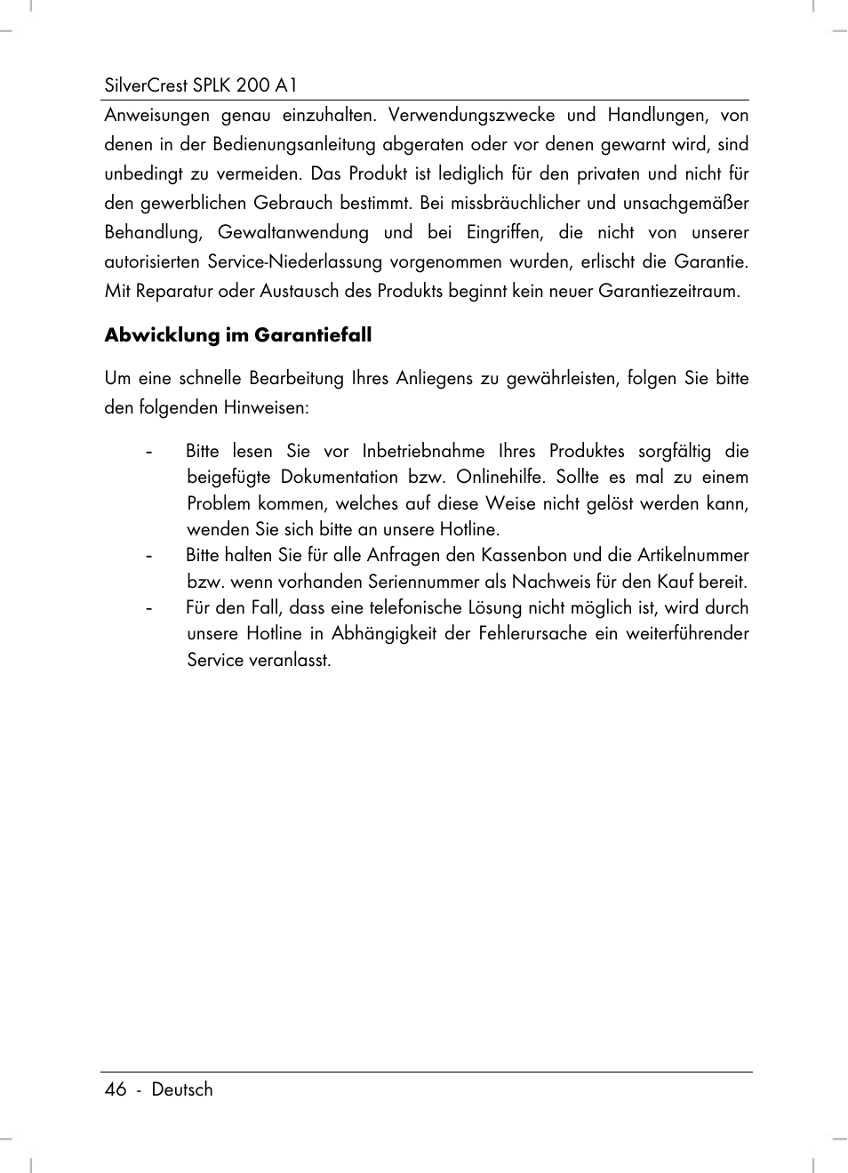 Silvercrest SPLK 200 A1 User Manual | Page 48 / 74
