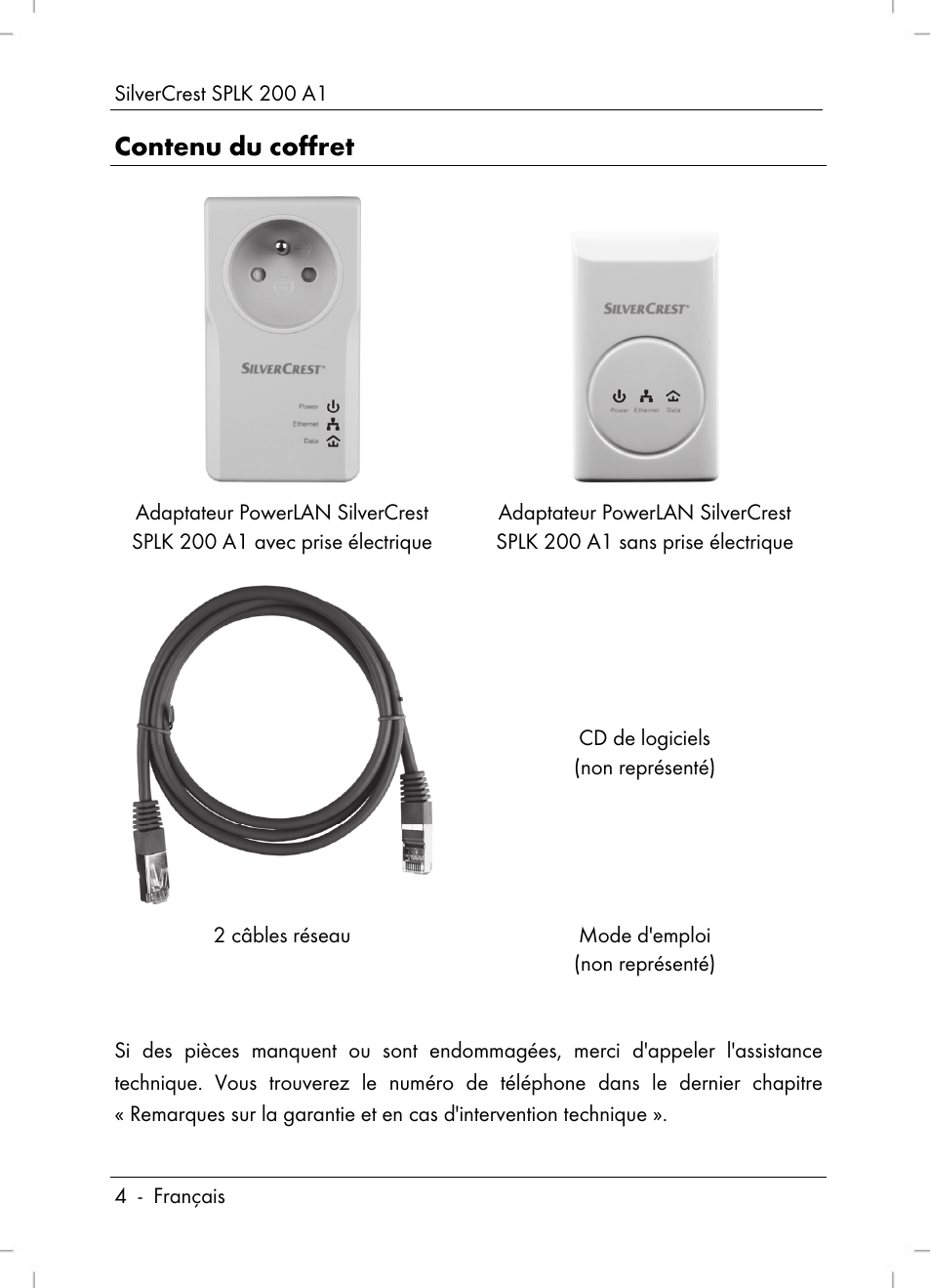 Contenu du coffret | Silvercrest SPLK 200 A1 User Manual | Page 6 / 74