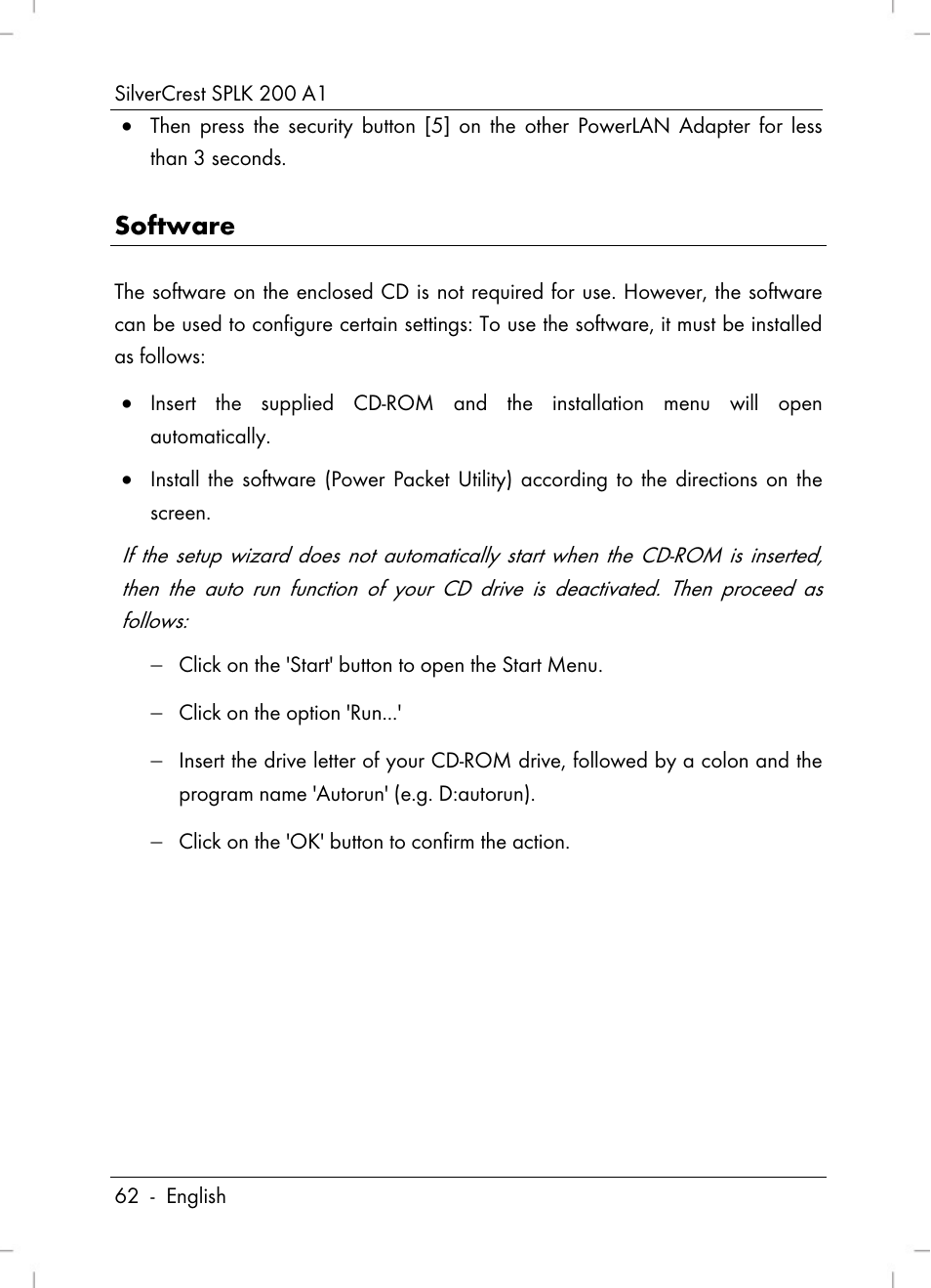 Software | Silvercrest SPLK 200 A1 User Manual | Page 64 / 74