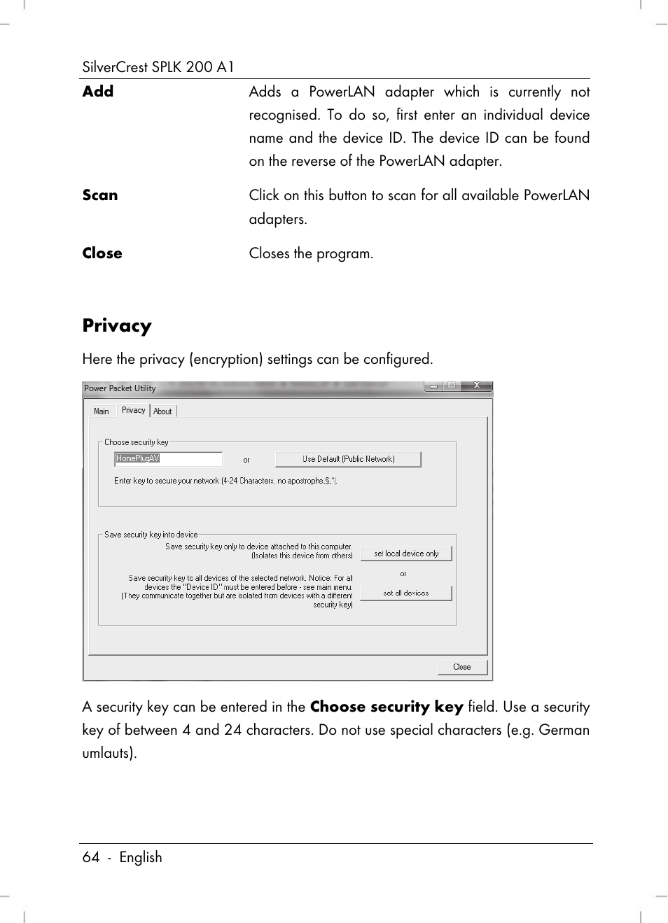 Privacy | Silvercrest SPLK 200 A1 User Manual | Page 66 / 74