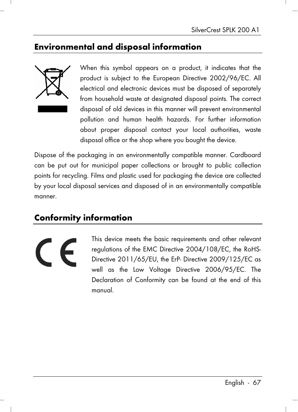 Silvercrest SPLK 200 A1 User Manual | Page 69 / 74