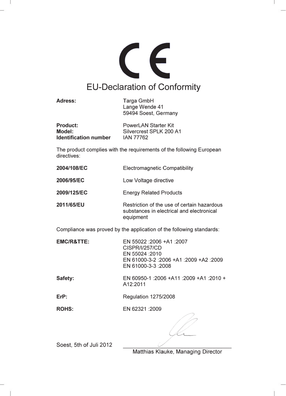 Silvercrest SPLK 200 A1 User Manual | Page 74 / 74