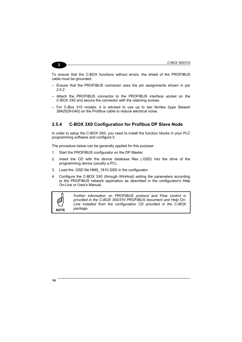 C-box 3x0 configuration for profibus dp slave node | Datalogic Scanning C-BOX 300 User Manual | Page 26 / 38