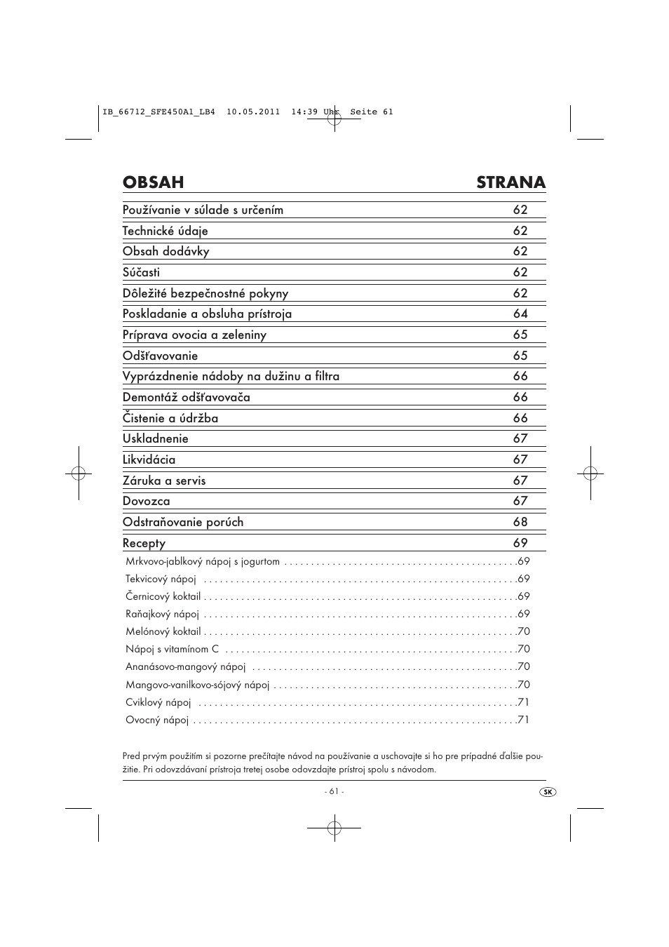 Silvercrest SFE 450 A1 User Manual | Page 63 / 86