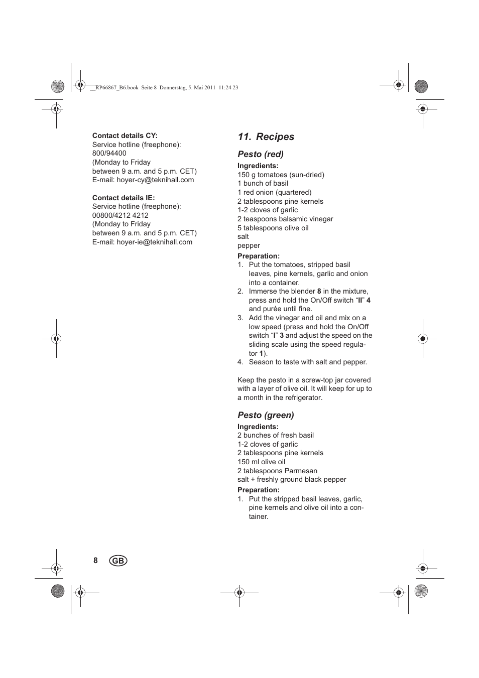 Recipes | Silvercrest SSM 600 A1 User Manual | Page 10 / 14