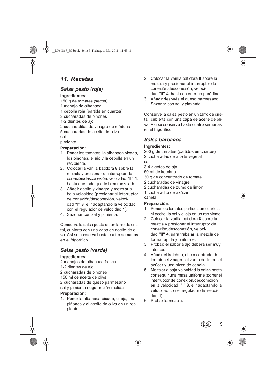 Recetas | Silvercrest SSM 600 A1 User Manual | Page 11 / 58