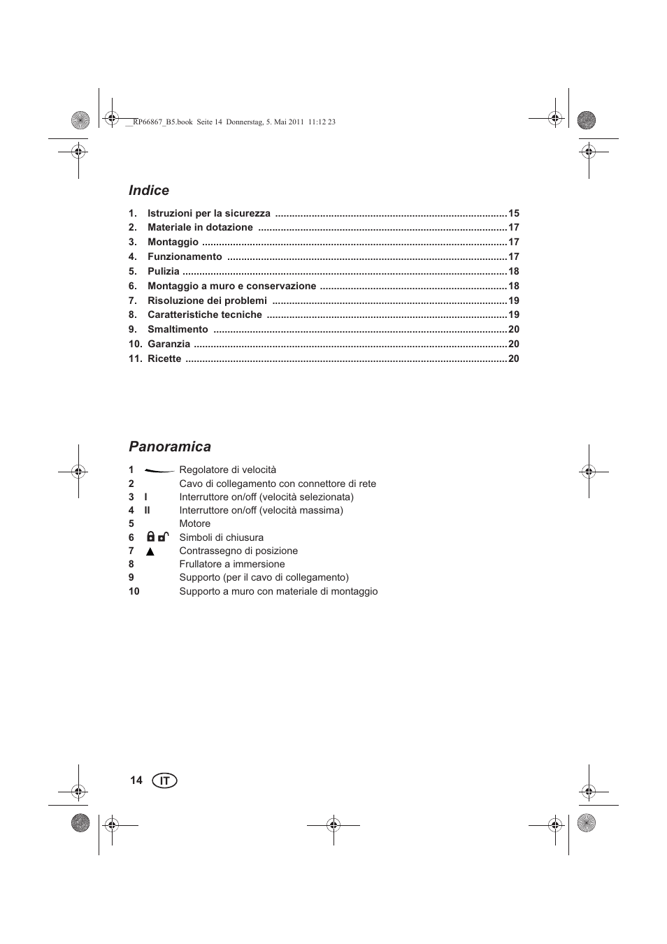 Indice, Panoramica | Silvercrest SSM 600 A1 User Manual | Page 16 / 58