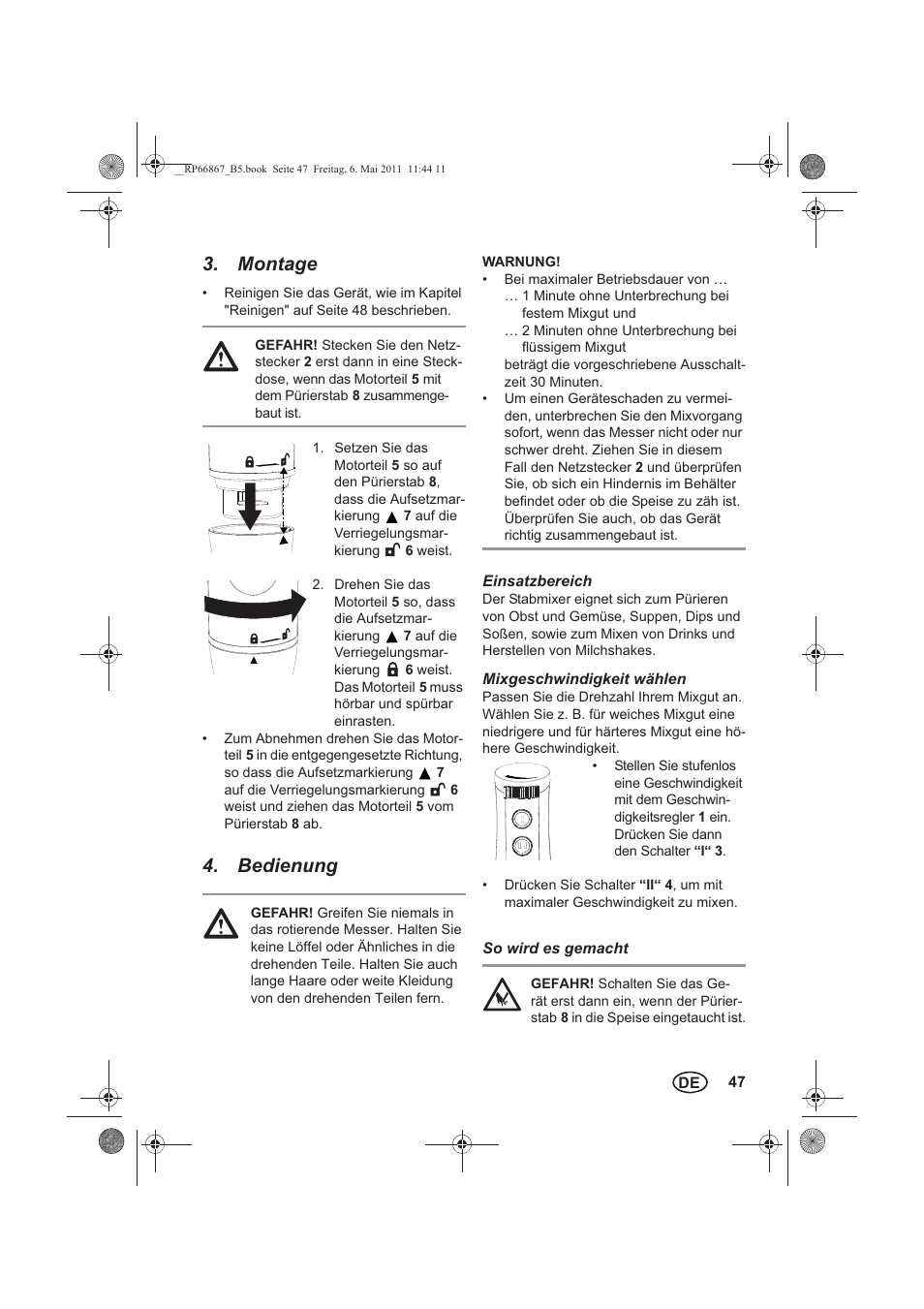 Montage, Bedienung | Silvercrest SSM 600 A1 User Manual | Page 49 / 58