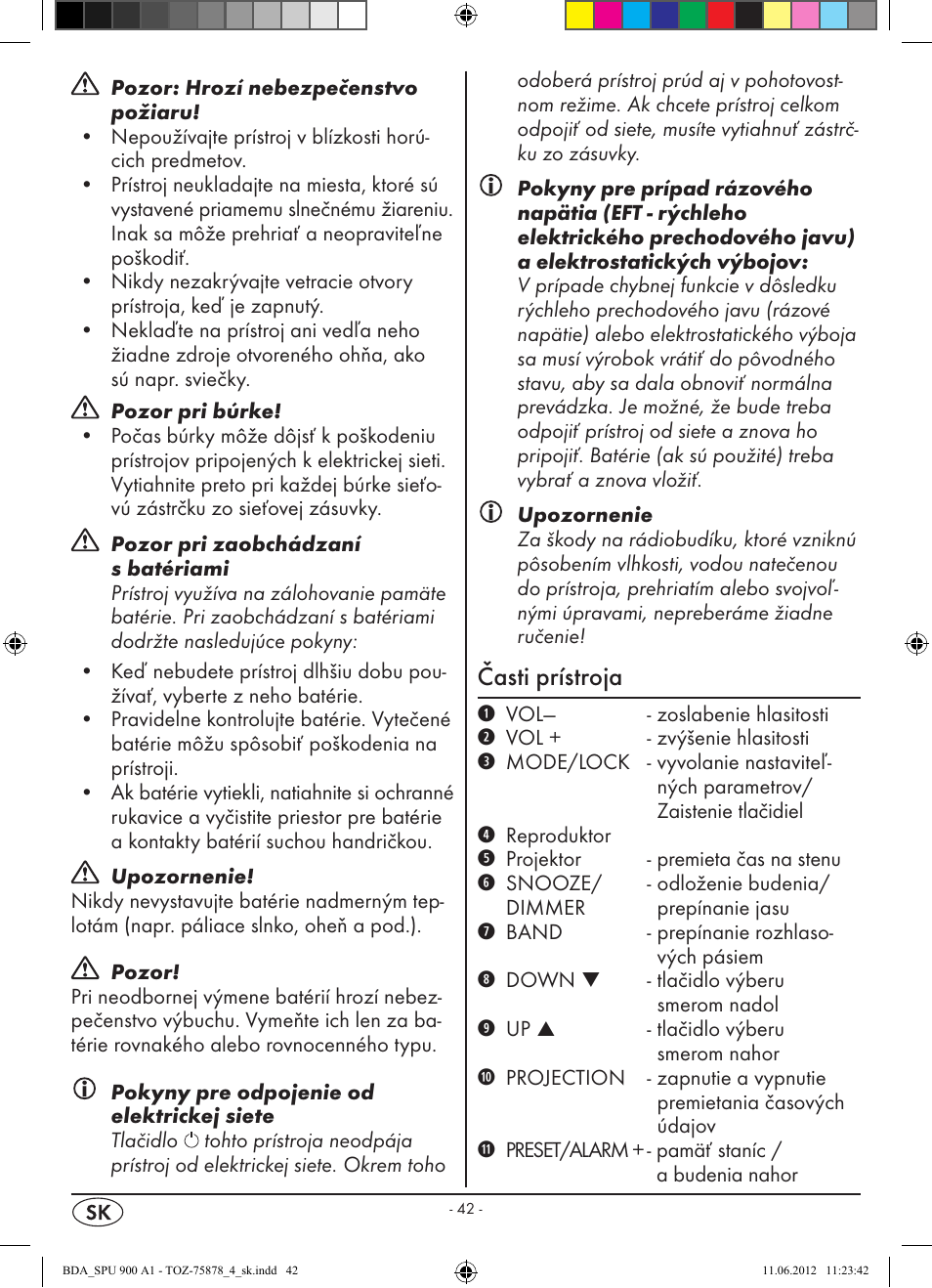 Časti prístroja | Silvercrest SPU 900 A1 User Manual | Page 44 / 66