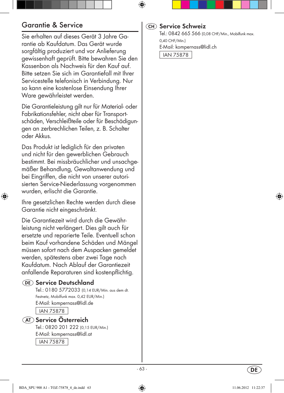 Garantie & service | Silvercrest SPU 900 A1 User Manual | Page 65 / 66