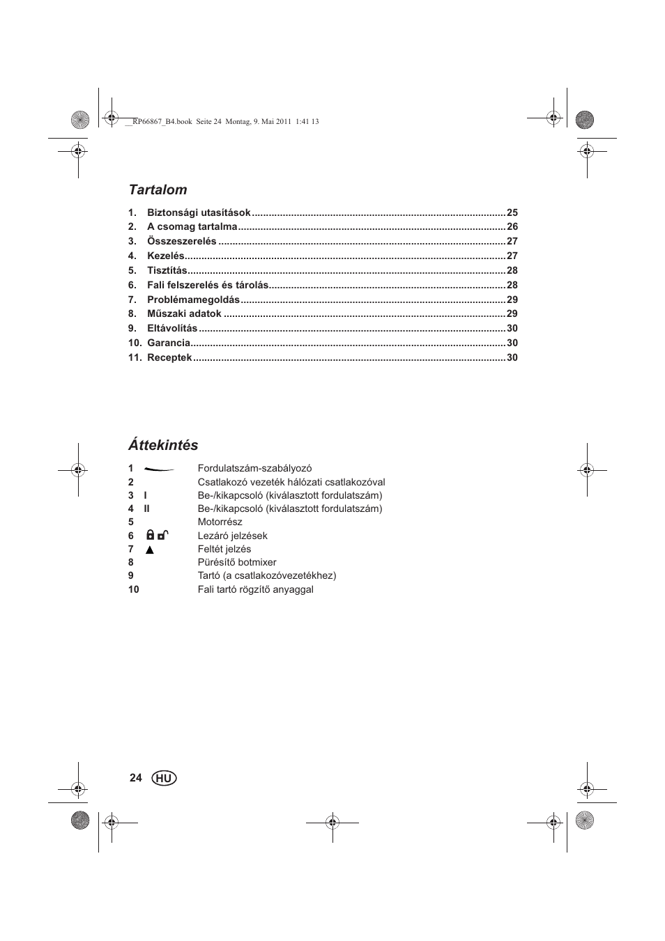 Tartalom, Áttekintés | Silvercrest SSM 600 A1 User Manual | Page 26 / 78