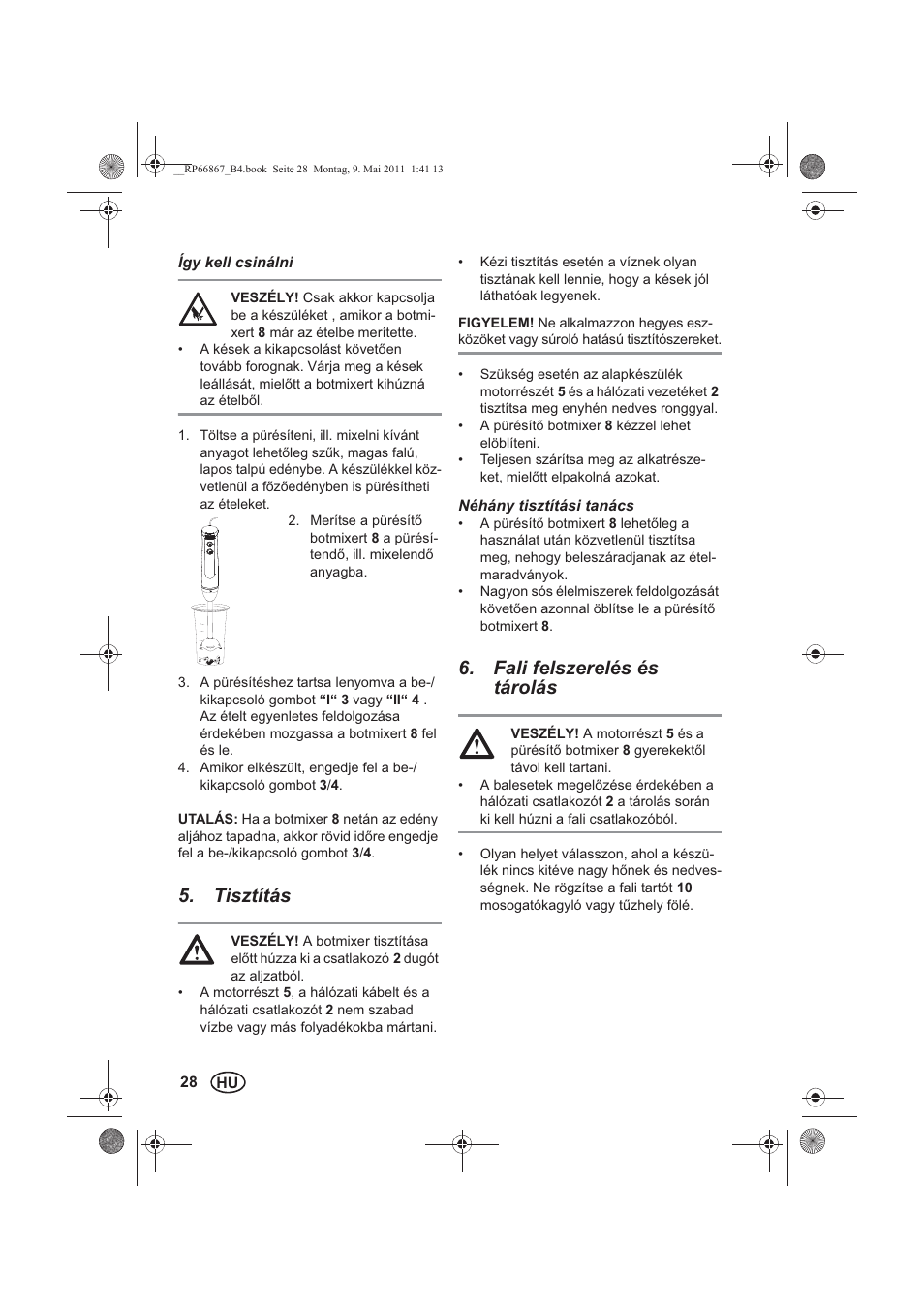 Tisztítás, Fali felszerelés és tárolás | Silvercrest SSM 600 A1 User Manual | Page 30 / 78