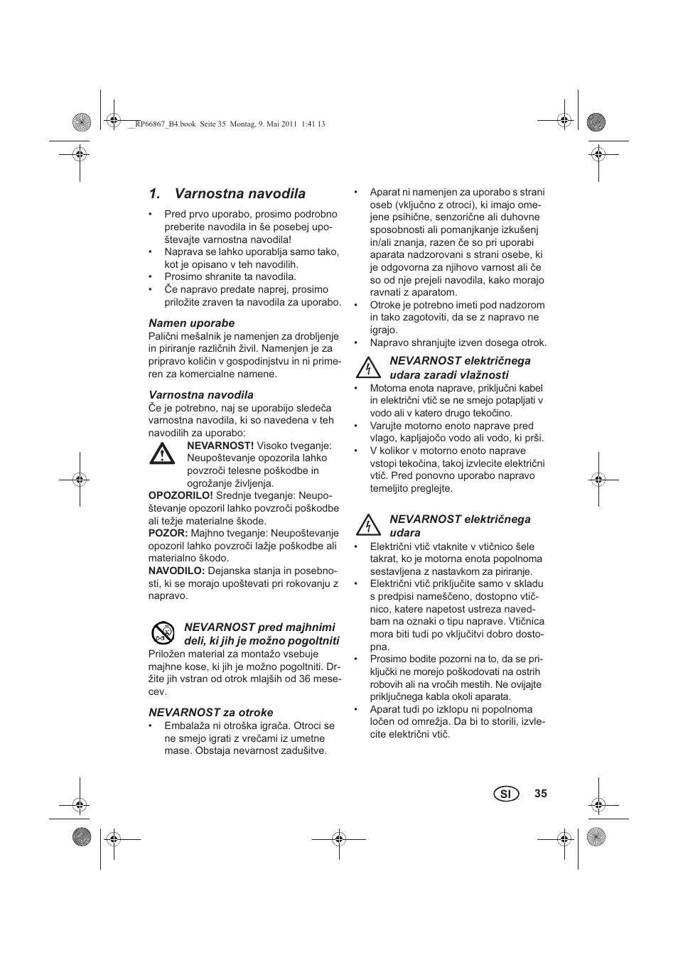 Varnostna navodila | Silvercrest SSM 600 A1 User Manual | Page 37 / 78