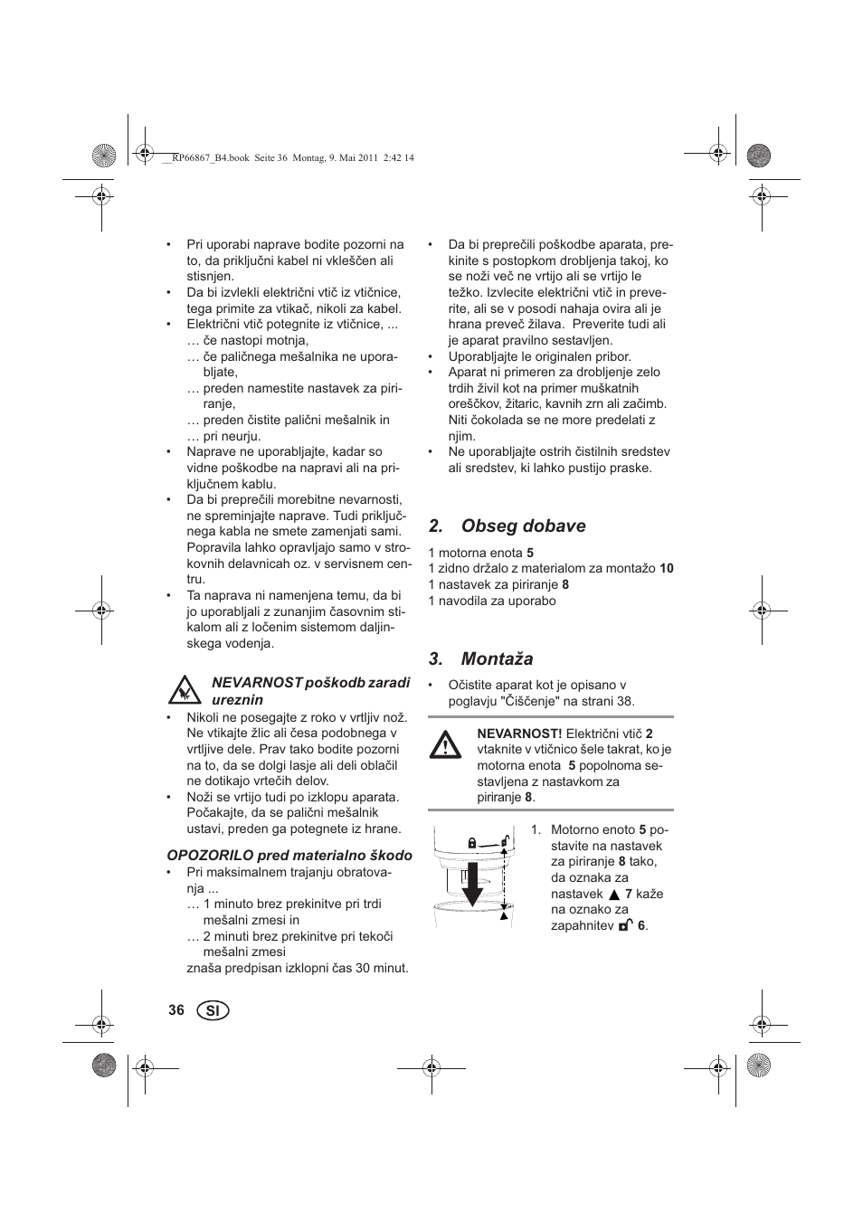 Obseg dobave, Montaža | Silvercrest SSM 600 A1 User Manual | Page 38 / 78