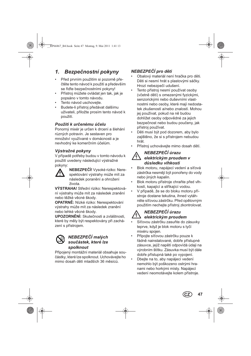 Bezpenostní pokyny | Silvercrest SSM 600 A1 User Manual | Page 49 / 78