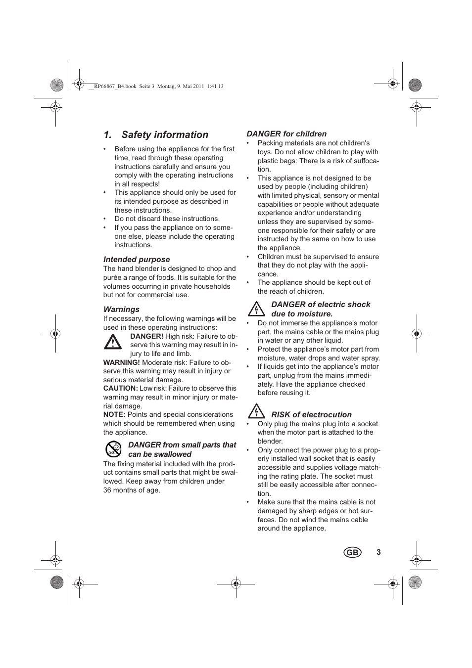 Safety information | Silvercrest SSM 600 A1 User Manual | Page 5 / 78