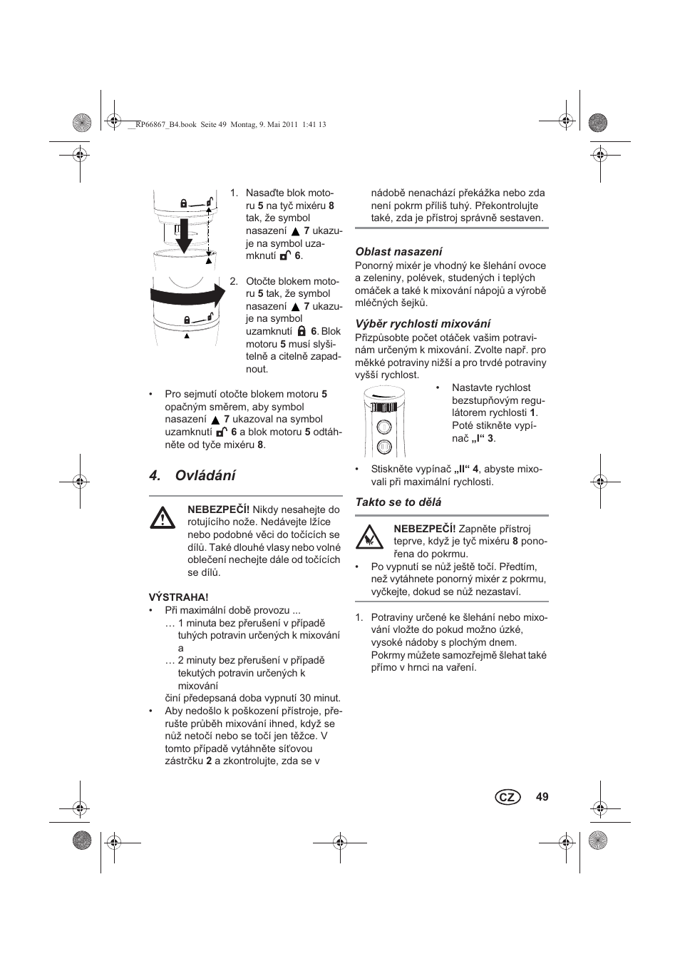 Ovládání | Silvercrest SSM 600 A1 User Manual | Page 51 / 78