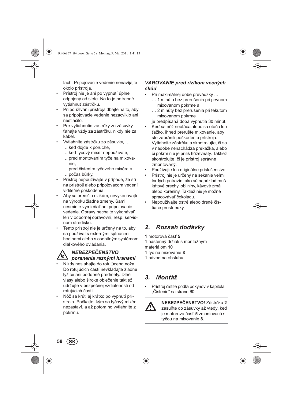 Rozsah dodávky, Montáž | Silvercrest SSM 600 A1 User Manual | Page 60 / 78