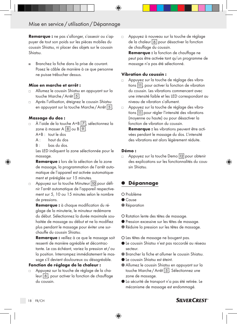 Mise en service / utilisation / dépannage, Dépannage | Silvercrest SSMK 40 B2 User Manual | Page 18 / 45