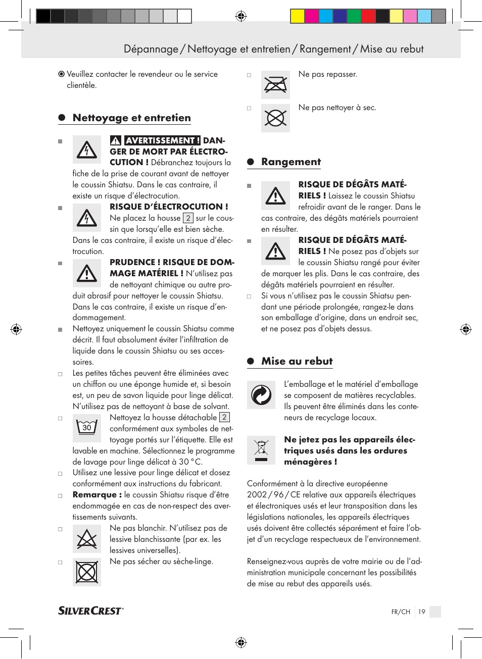 Nettoyage et entretien, Rangement, Mise au rebut | Silvercrest SSMK 40 B2 User Manual | Page 19 / 45