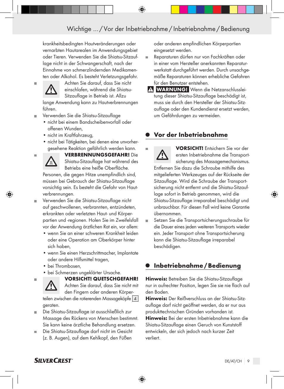 Vor der inbetriebnahme, Inbetriebnahme / bedienung | Silvercrest SSMK 40 B2 User Manual | Page 9 / 45