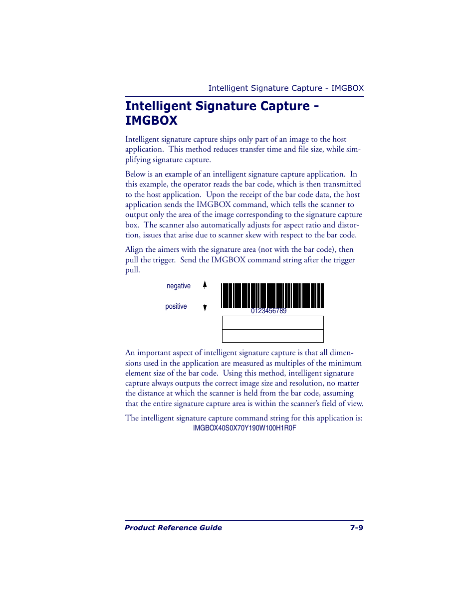 Intelligent signature capture - imgbox | Datalogic Scanning POWERSCAN 7000 User Manual | Page 127 / 204