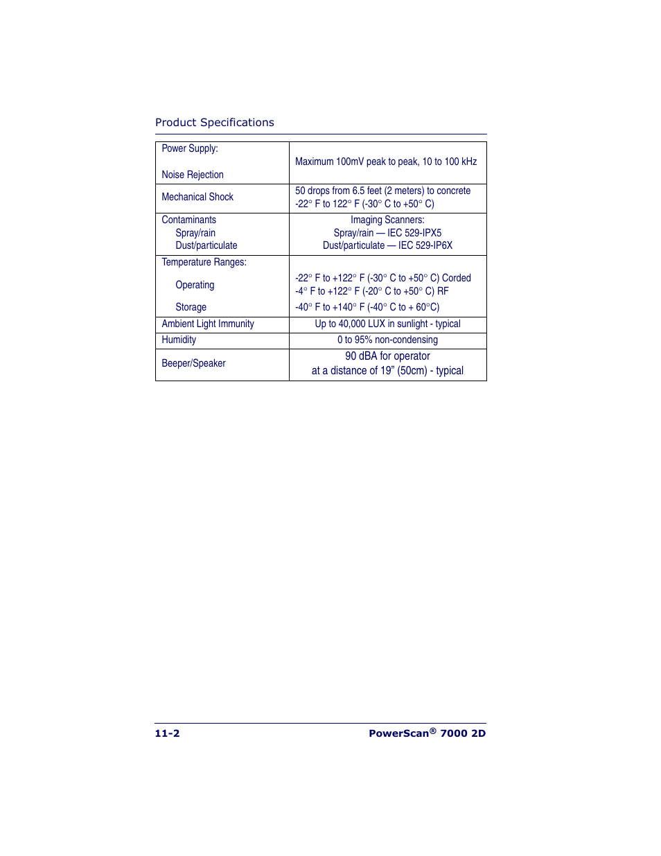 Datalogic Scanning POWERSCAN 7000 User Manual | Page 184 / 204