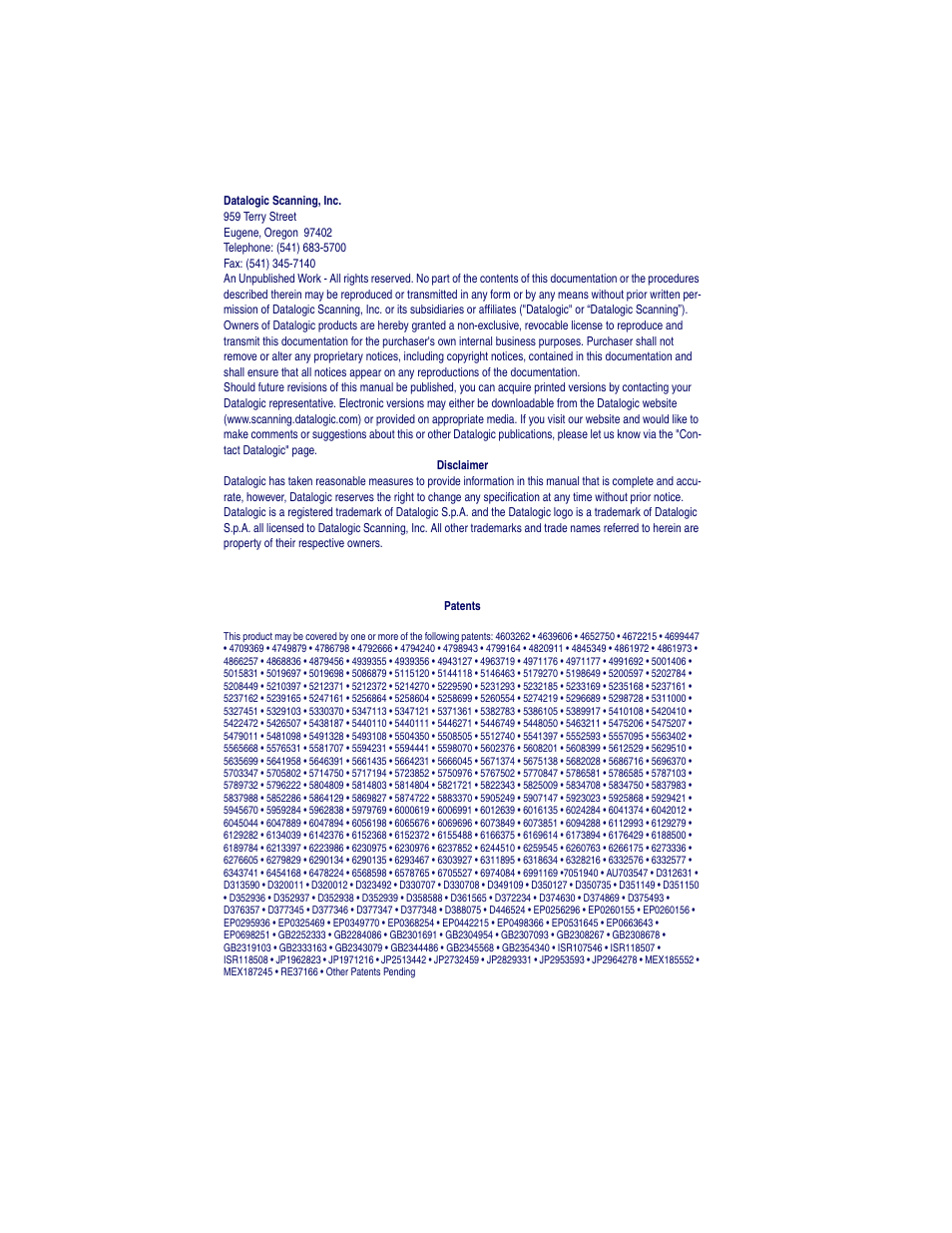 Datalogic Scanning POWERSCAN 7000 User Manual | Page 2 / 204