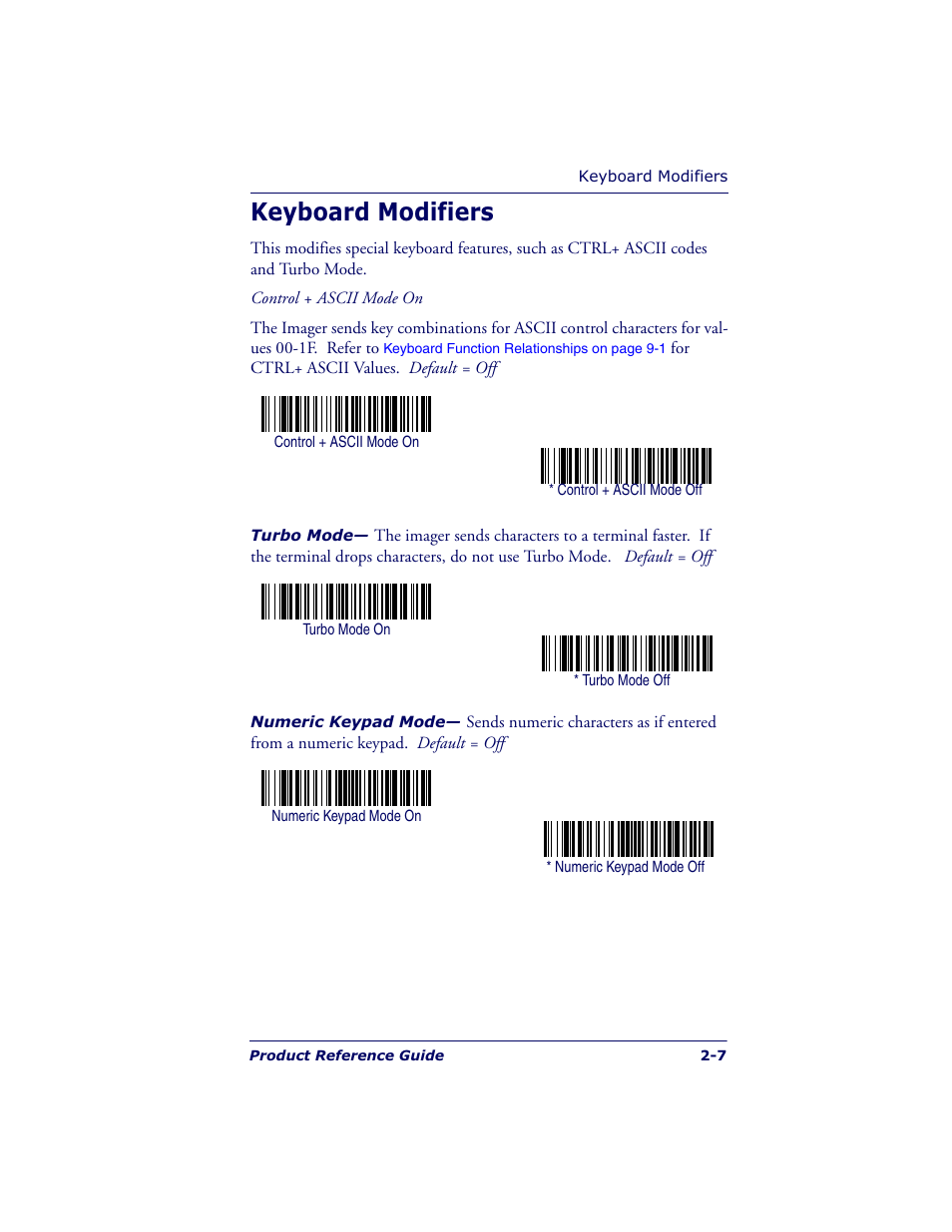 Keyboard modifiers | Datalogic Scanning POWERSCAN 7000 User Manual | Page 25 / 204