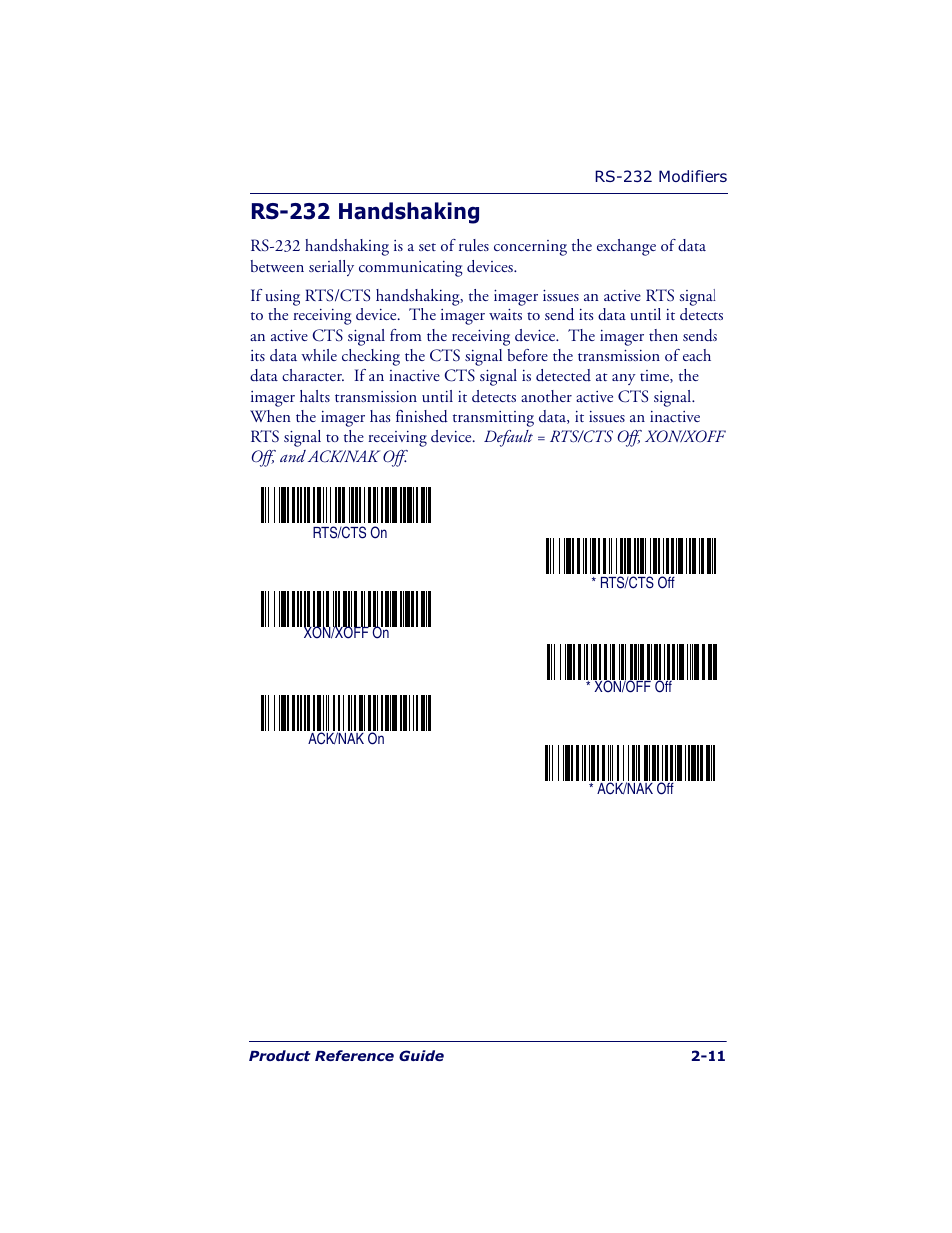 Rs-232 handshaking | Datalogic Scanning POWERSCAN 7000 User Manual | Page 29 / 204