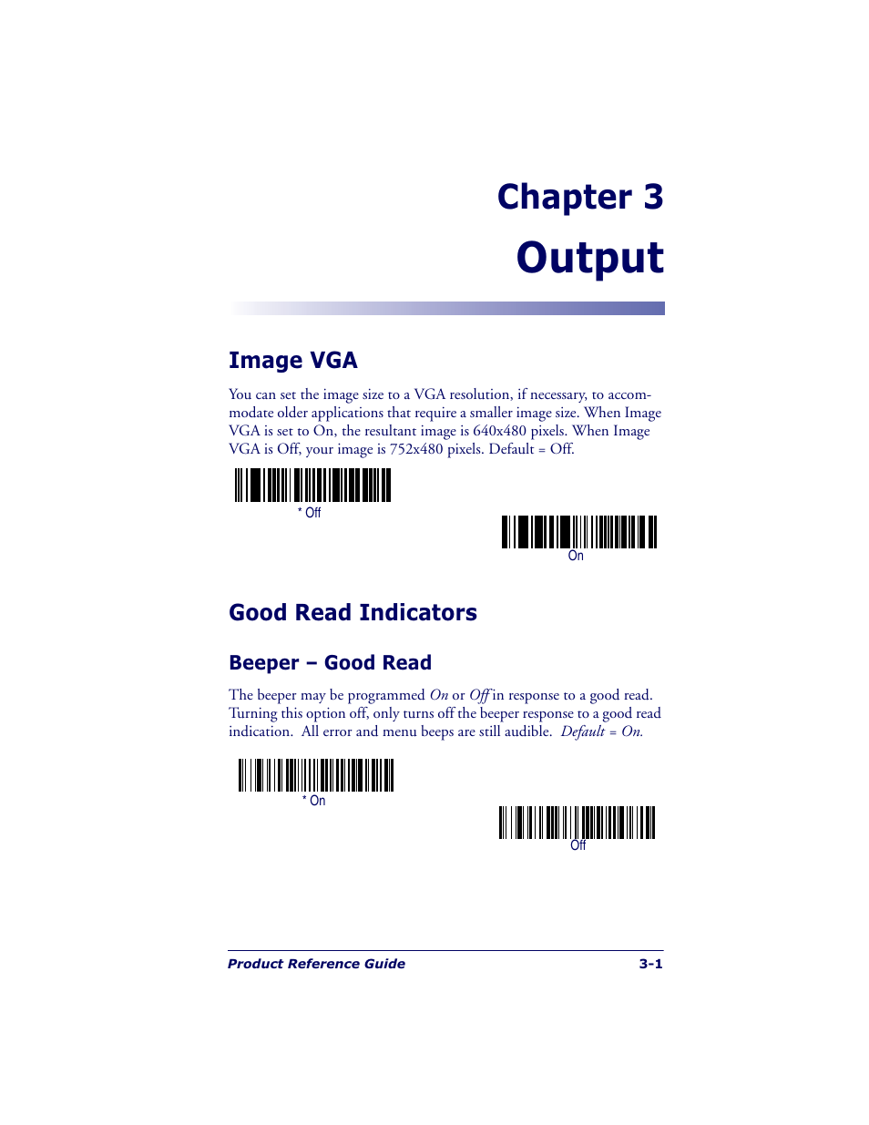 Output, Chapter 3 | Datalogic Scanning POWERSCAN 7000 User Manual | Page 31 / 204