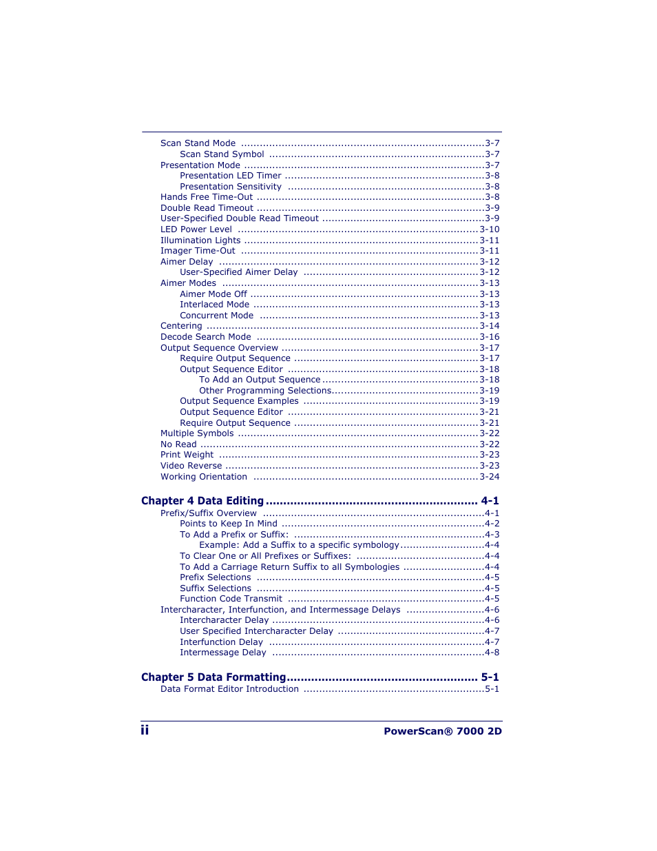 Datalogic Scanning POWERSCAN 7000 User Manual | Page 4 / 204