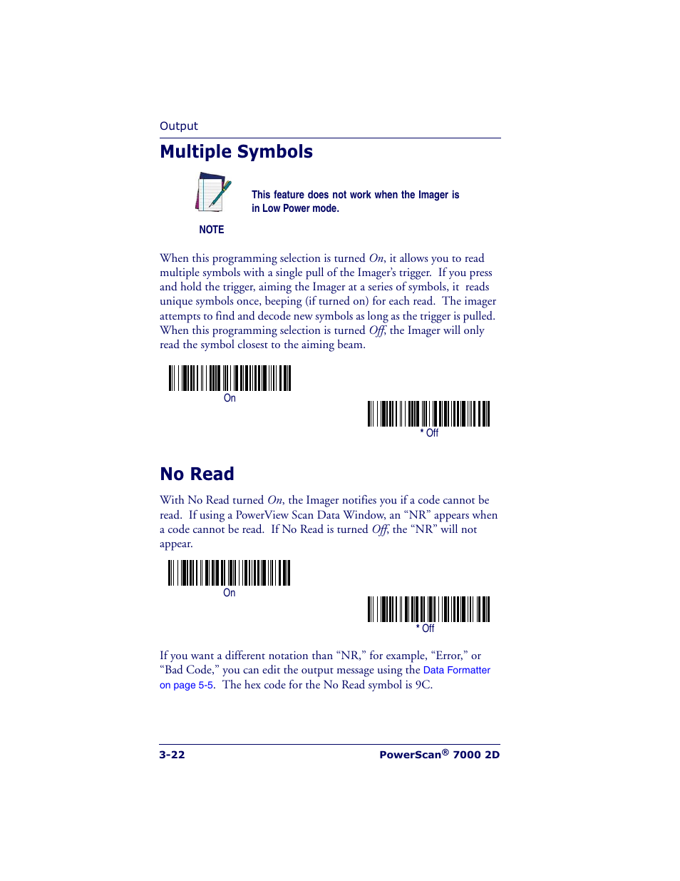 Multiple symbols, No read | Datalogic Scanning POWERSCAN 7000 User Manual | Page 52 / 204