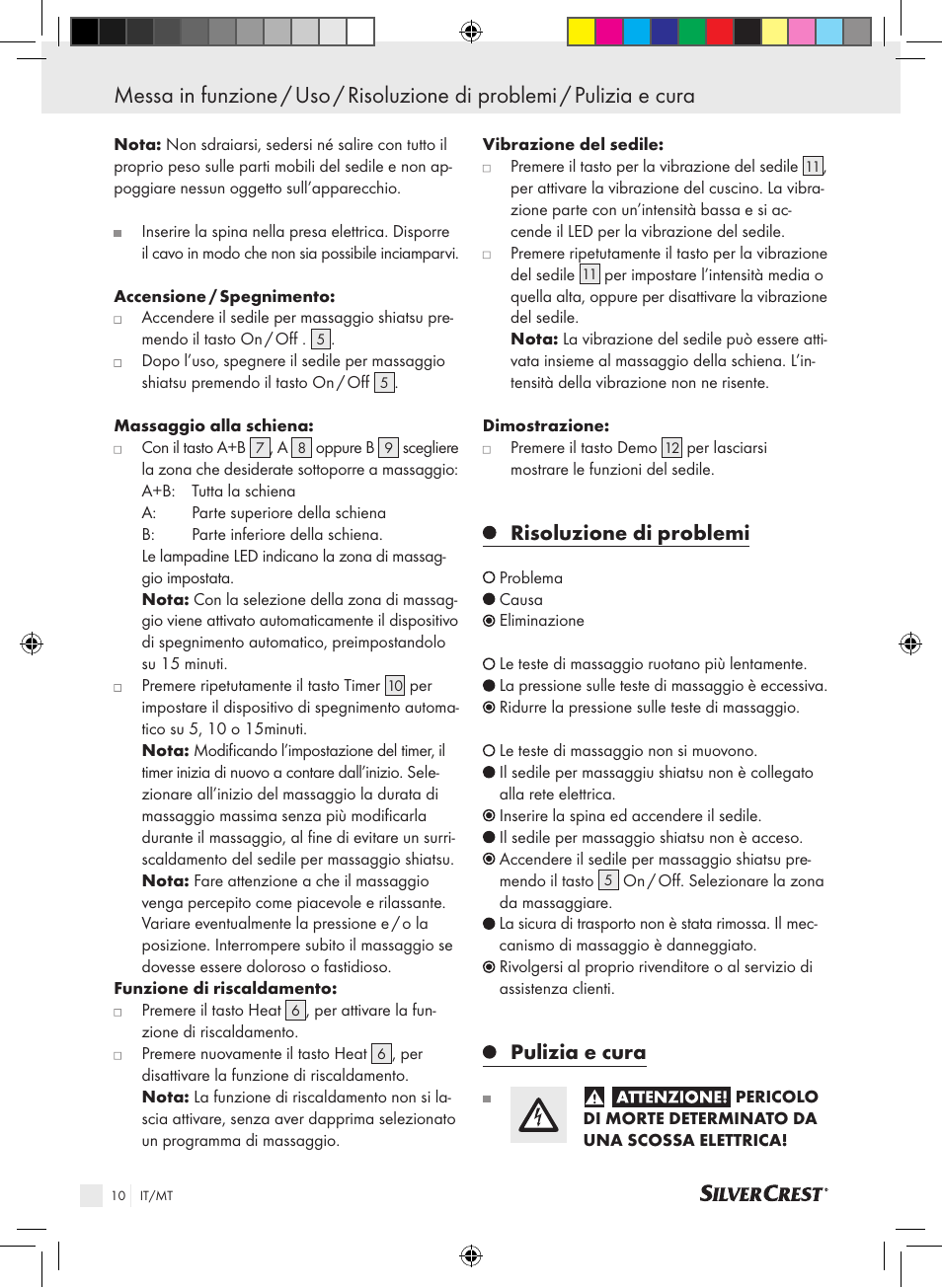 Risoluzione di problemi, Pulizia e cura | Silvercrest SSMK 40 B2 User Manual | Page 10 / 37