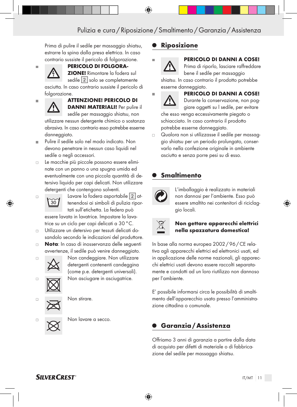 Riposizione, Smaltimento, Garanzia / assistenza | Silvercrest SSMK 40 B2 User Manual | Page 11 / 37